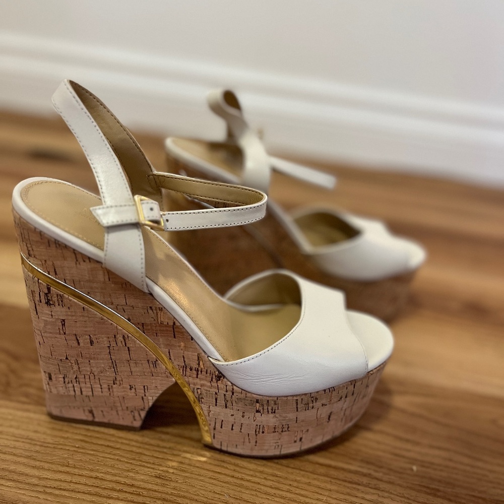 Michael Kors Lana Leather Wedge Heels